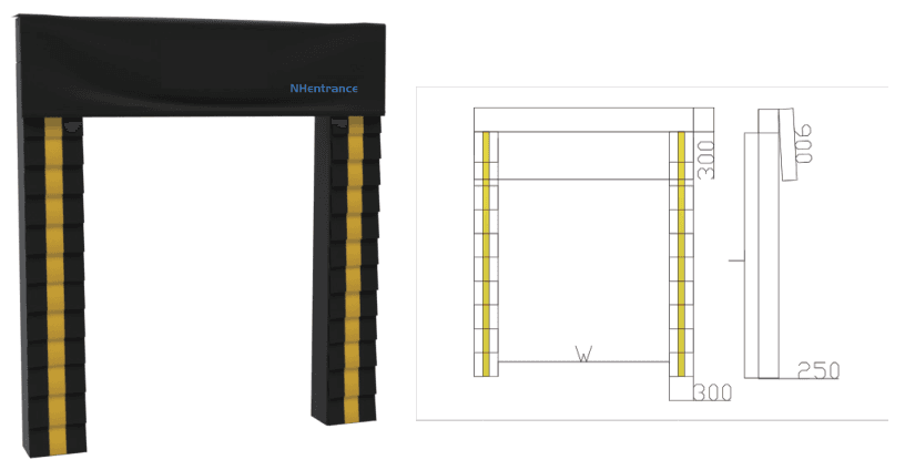 Dock shelter and foam seal product illustrations (2)