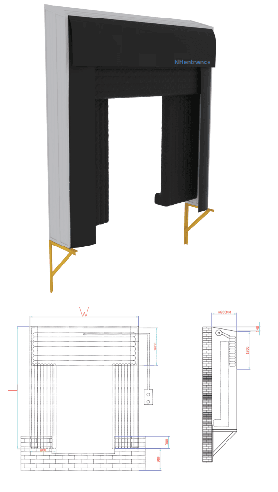 Inflatable dock shelter product illustration